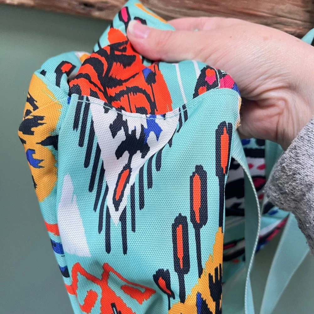 Vera Bradley Small Backpack Mint Multi Ikat Tribal Print Canvas‎ Travel Bag